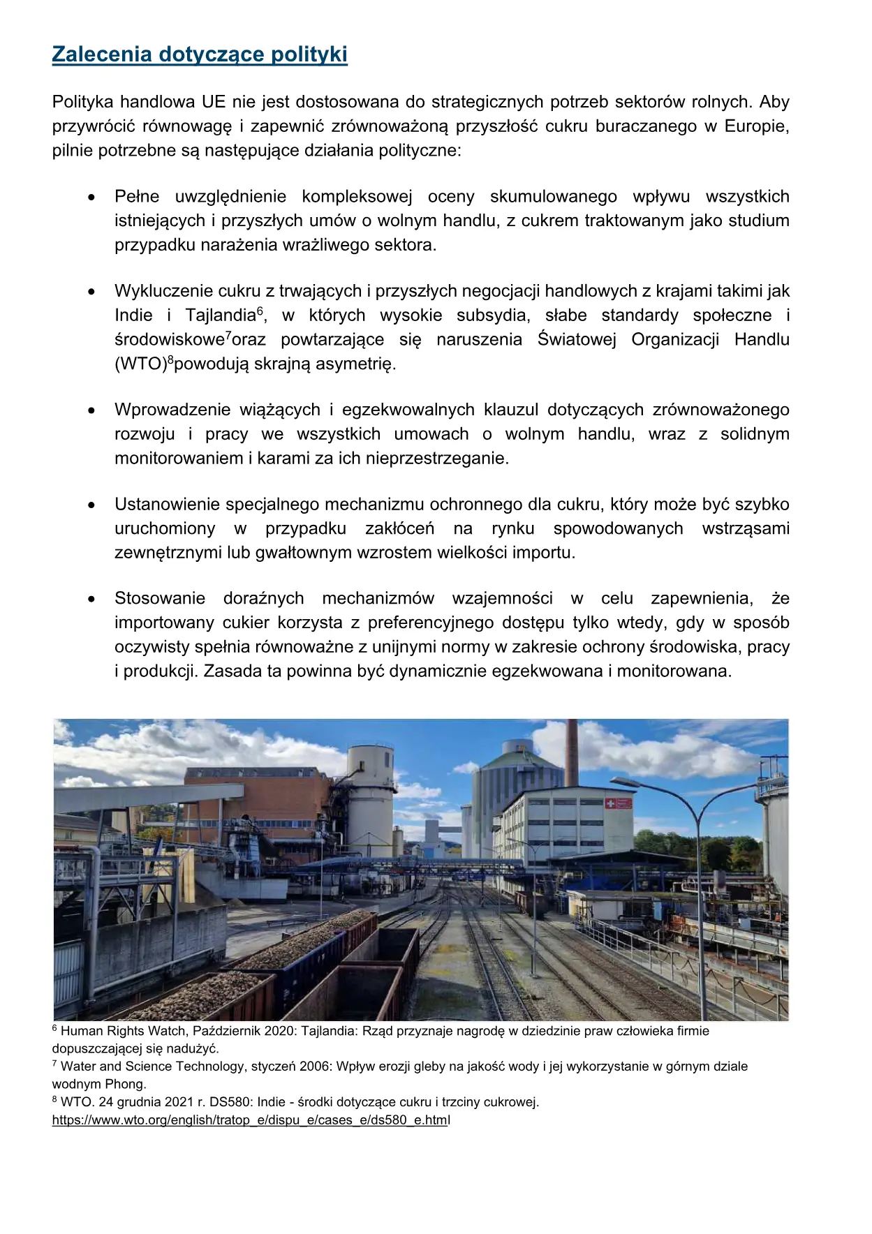 Skumulowany wpływ polityki handlowej UE na sektor buraka cukrowego — strona 8 z 11