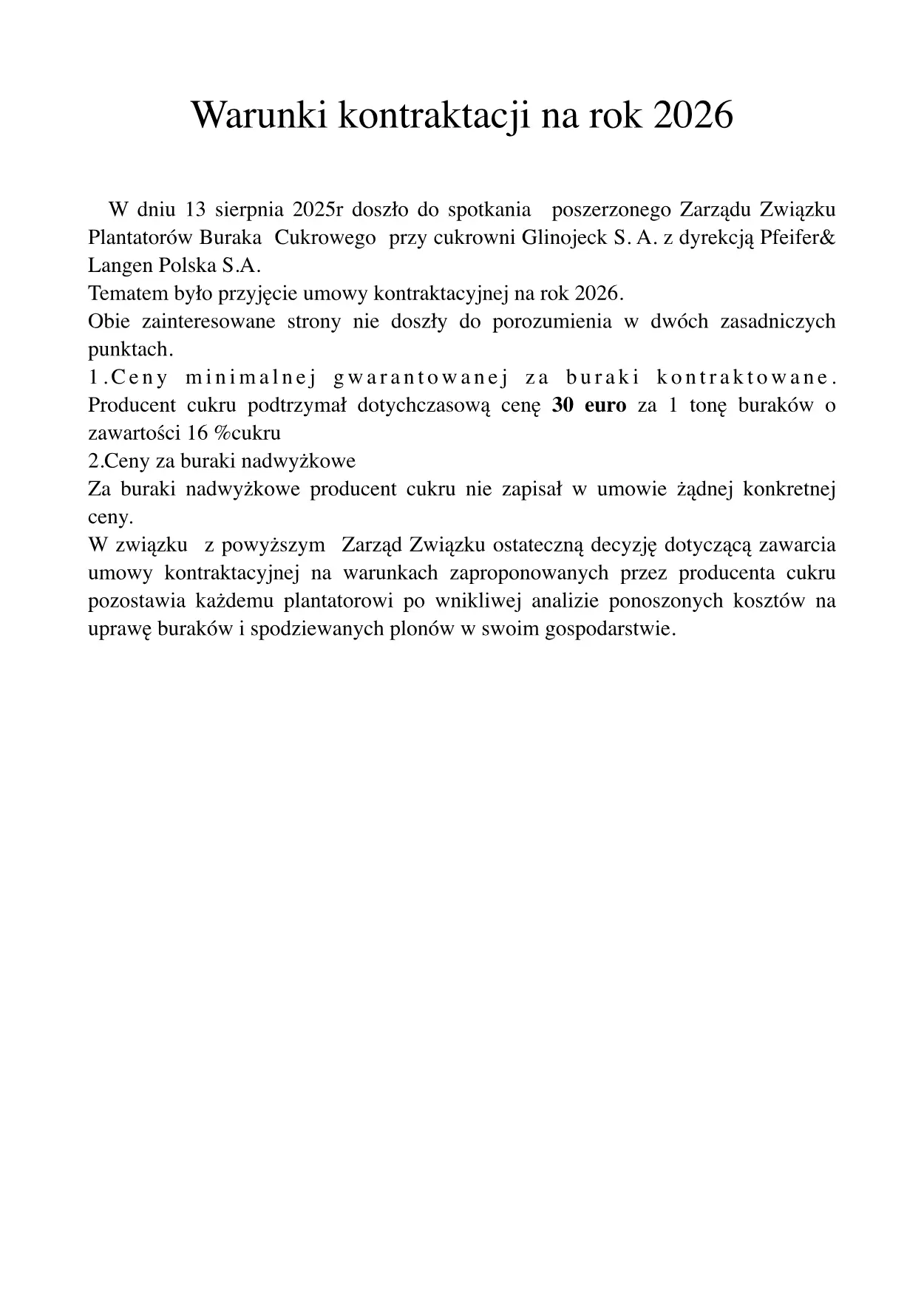 Warunki kontraktacji na rok 2026 — strona 1 z 1